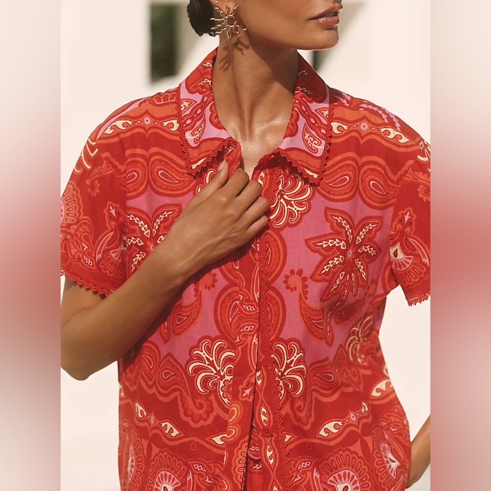 Farm Rio Sweet Mermaids Blouse